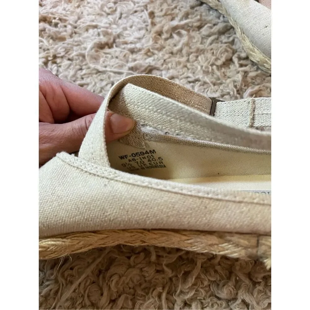 Vintage 80s keds espadrille canvas Mary Jane style flats‎ 9.5